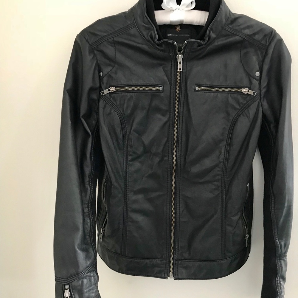 MANGO leather biker jacket